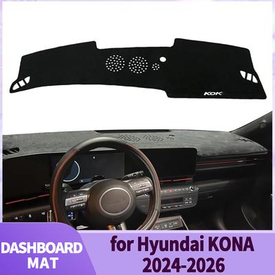 Passar för 2024 2025 2026 Hyundai KONA Electric EV Instrumentbrädematta Biltillbehör DashMat Solskydd Instrumentbrädesöverdrag Skyddande Matta