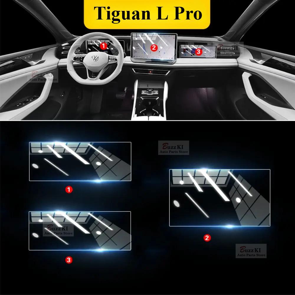 For VW Tiguan L Pro 2024-Pre Car Interior Center Console Transparent TPU Protective Film Anti-scratch Repair Film Accessories
