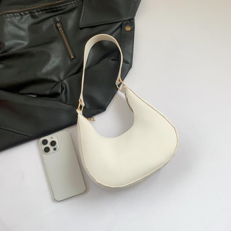 Handbag Women's 2025 Summer New Popular Underarm Shoulder Simple Texture Solid Color Foreign Gas Crescent Bag Small Women's Bag