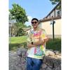 Men's Colorful Hand Drawn Fruit Print Cuban Collar Oversized Short Sleeve Shirt Casual Streetwear Top