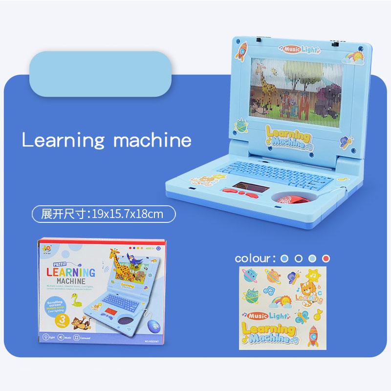 Mini Simulation Notebook Light Music Cartoon Computer Children's Enlightenment Laptop Education Multi-function Electronic Toys