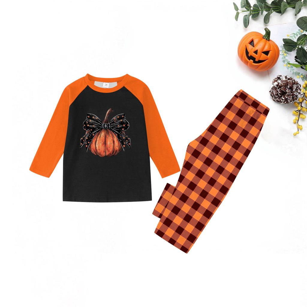 Halloween Tag Drucke Familie Passend Langarm Tops+Hosen Set Familie Passende Sets