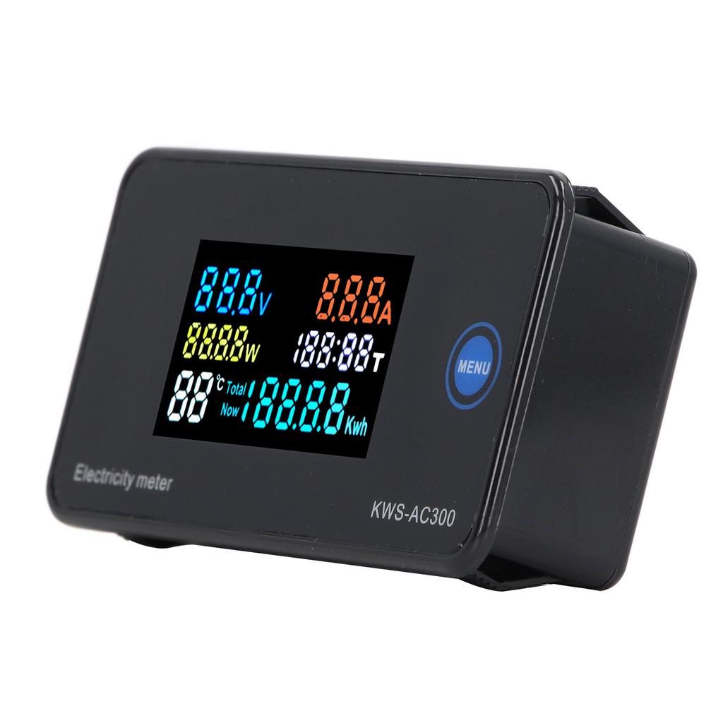 AC Voltmeter Ammeter AC50?300V 0?20A LCD HD Display Current Voltage Meter with Built in Mutual