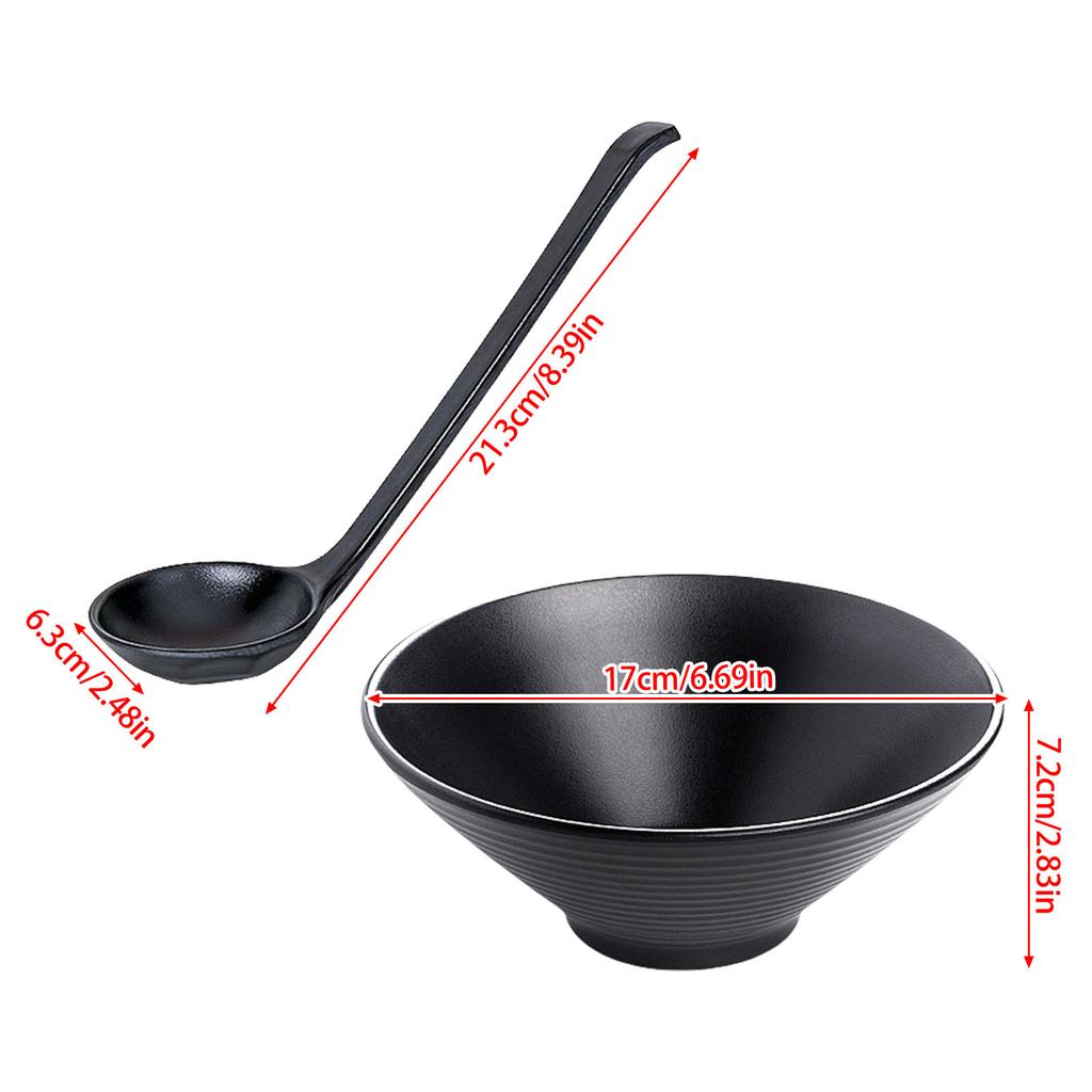 High Quality Black Plastic Noodle Bowl Spoon Catering Service Bowl Suitable For Cafeterias And Picnics Easy Maintenance