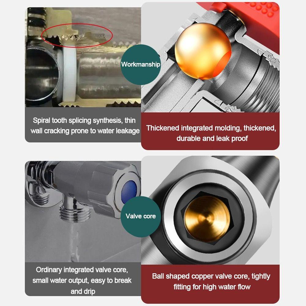 Brass Core Ball Core Valve Thickened Water Stop Valve  Bathroom Kitchen Water Heater Tap
