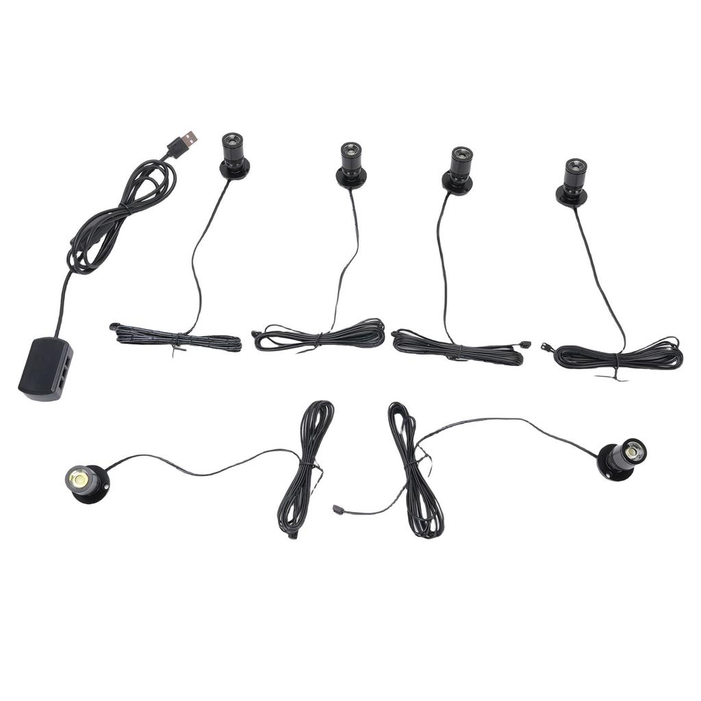 6 Stück USB Mini-Spotlights 360 Grad drehbar Schmuckvitrinen-Ausstellungsleuchten Aluminiumlegierung Vitrinenleuchten für