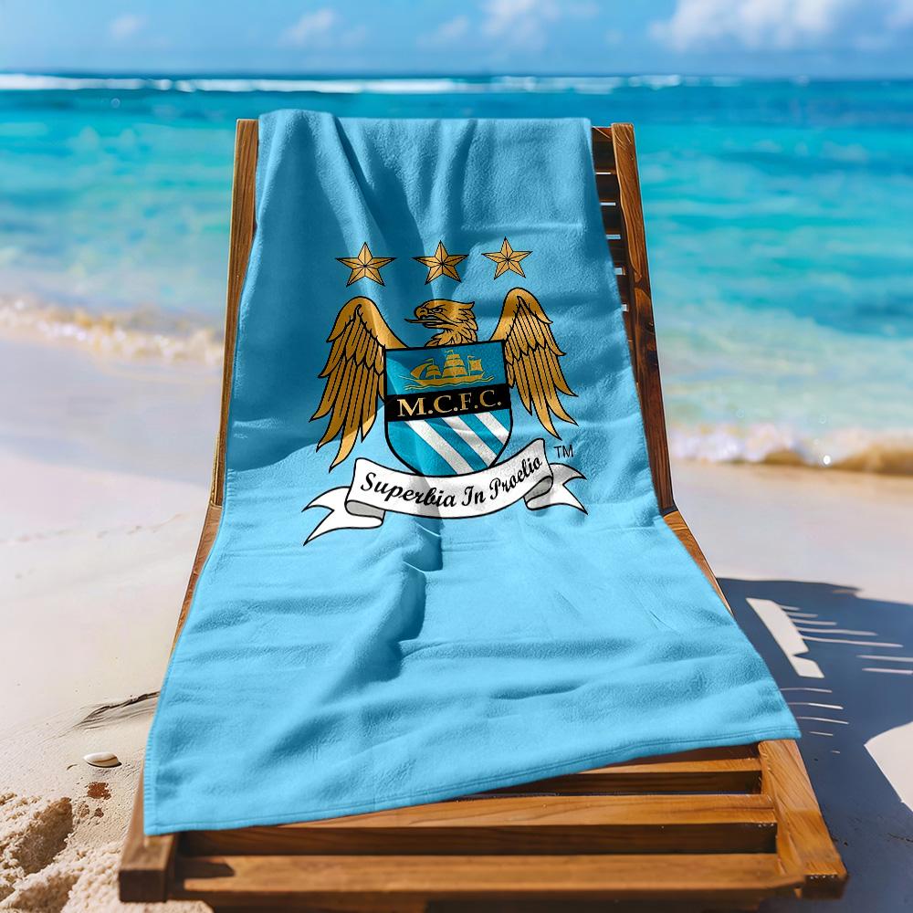Manchester City Beach Towel Super Soft Microfiber Quickdry Fabric Comfortable Lightweight