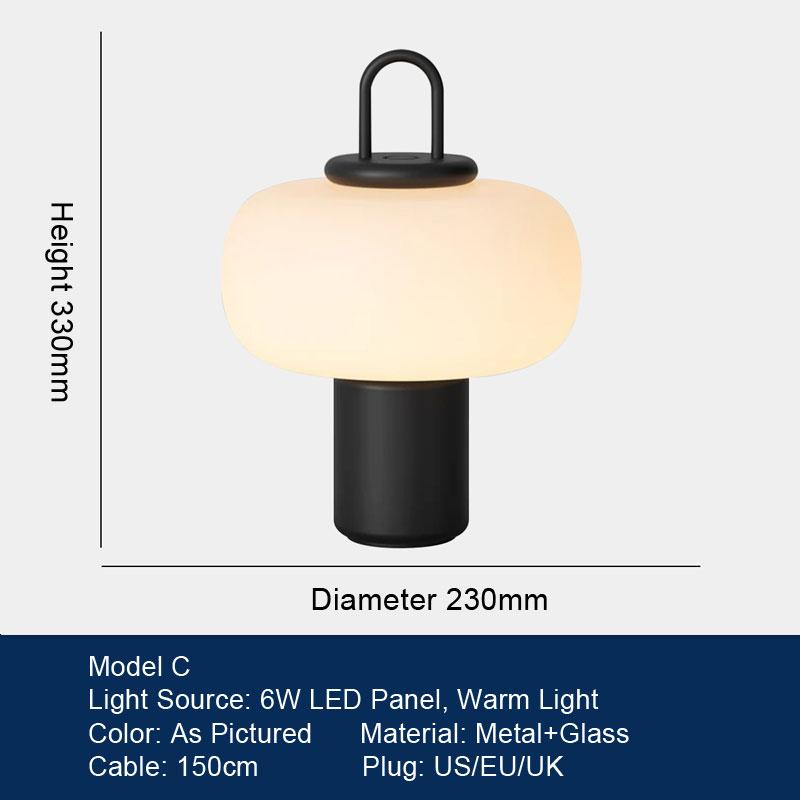 LED Table Lamp Bedroom Bedside Lamp Minimalist Art Decoration Designer Glass Desk Light