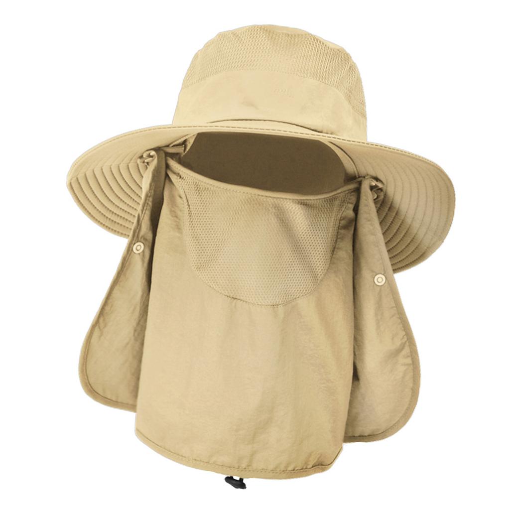 Sun Hat UV Protection Wide Brim Neck Flap Face Cover Multifunctional Cap for Hiking Fishing Beach