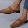 Women's Autumn Fashion New Solid Color Flat Shoes Suede Round Head Casual Brand Women's Muller Shoes Plus Size Slippers 41