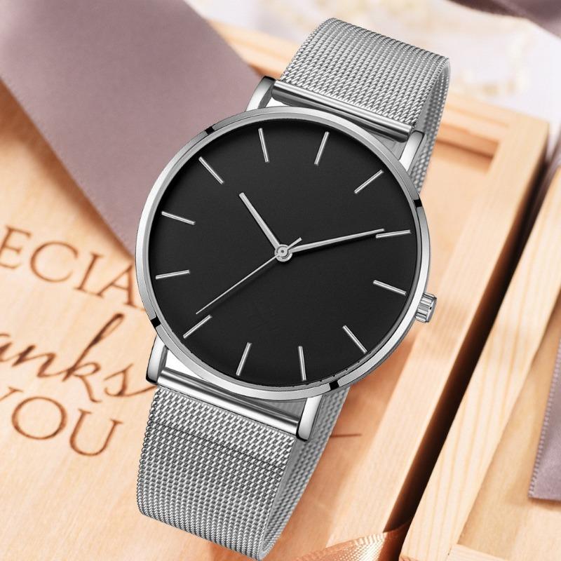 Fashion Ultra Thin Men Watches Simple Business Metal Mesh Belt Men's Quartz Watches Casual Male Wristwatch Clock Montre Homme