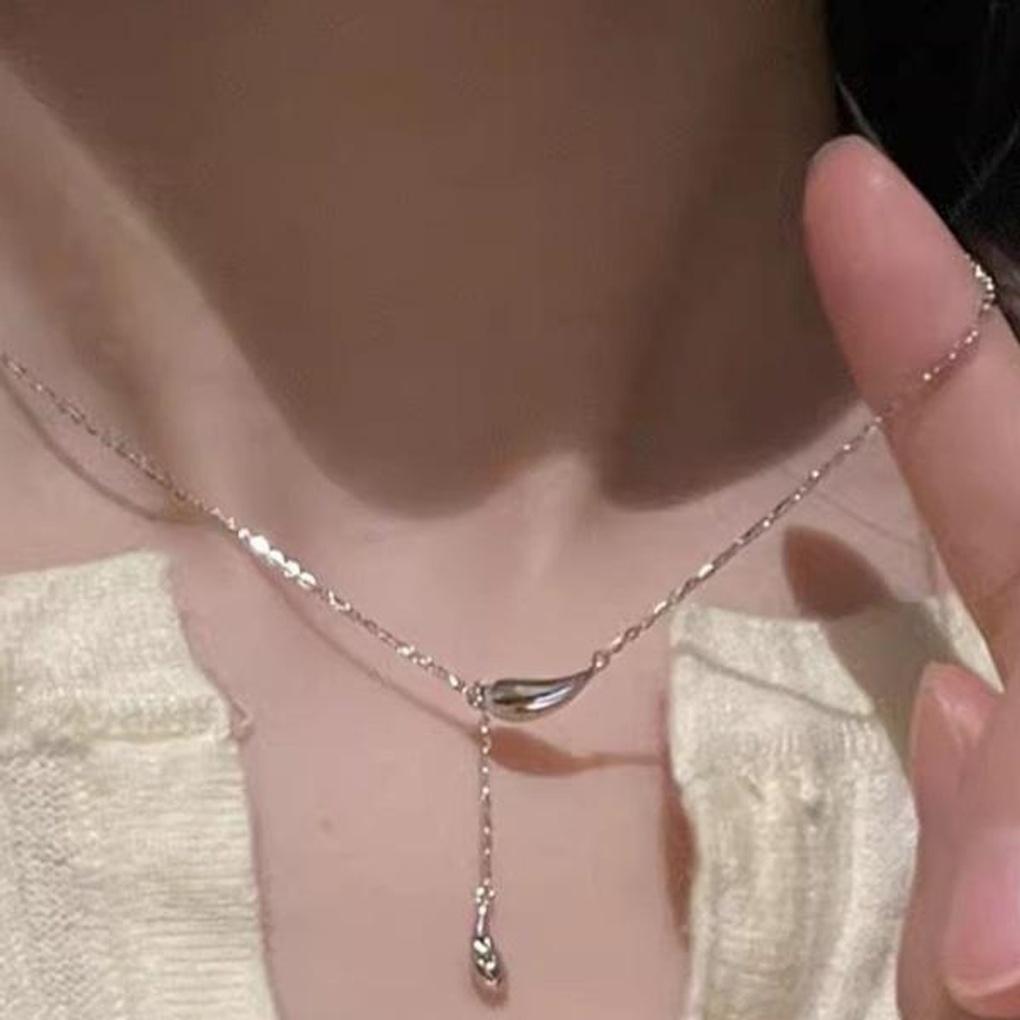 Women's Daily Cold Double Waterdrop Chain Necklace