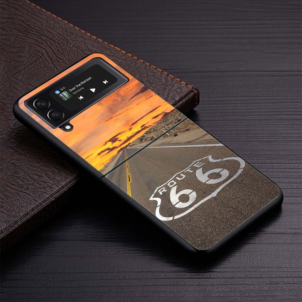 

America Route 66 Zflip7 Zflip6 Zflip5 Phone Case For Samsung Z Flip 7 6 4 5 3 Flip4 Flip5 Flip6 5G Cover Shell Fundas Zflip4 Zfl Samsung Z Flip 5