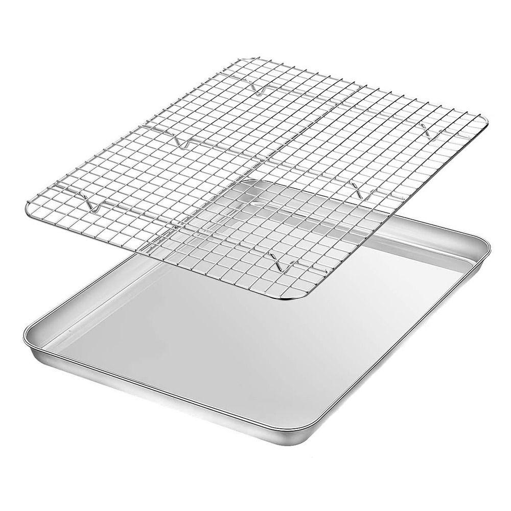 

Квадратный противень из нержавеющей стали, проволочные решетки, полка для пиццы, барбекю, духовка, решетка для хлеба, торта, женщины 430plate 201mesh rack-M