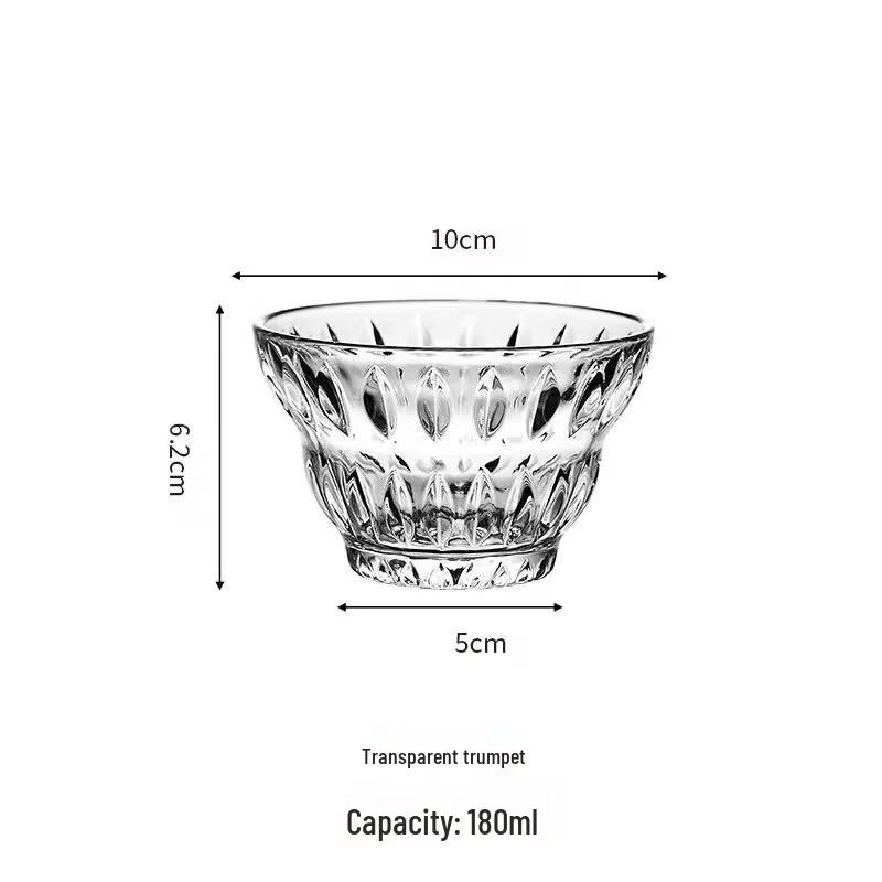Yujing Engraved Crystal Glass Dessert Bowl - Retro Design for Oatmeal, Fruit, and Ice Cream