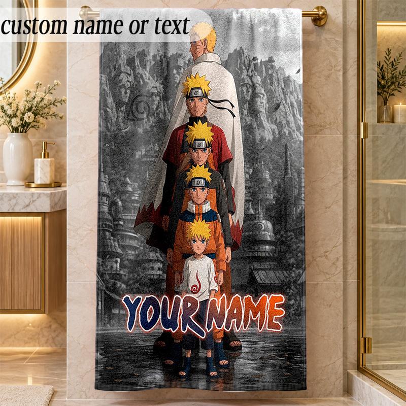 Beach TowelNaruto Custom Name Text Personalized Soft Towel for Beach Pool Indoor Home Decor Gift