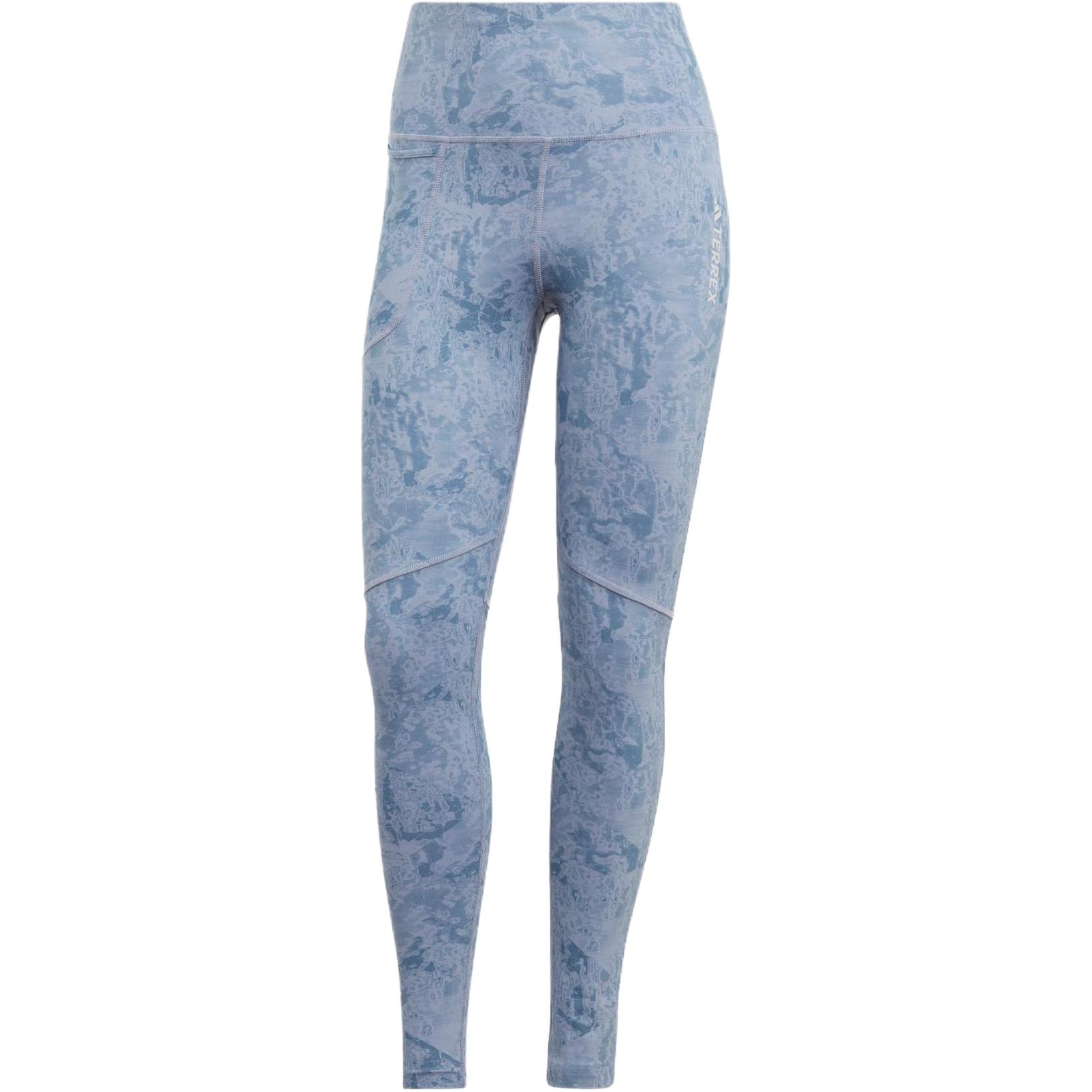 Adidas Multi Allover Print Leggings Women Leggings Silver Gray Violet HM4009 XS
