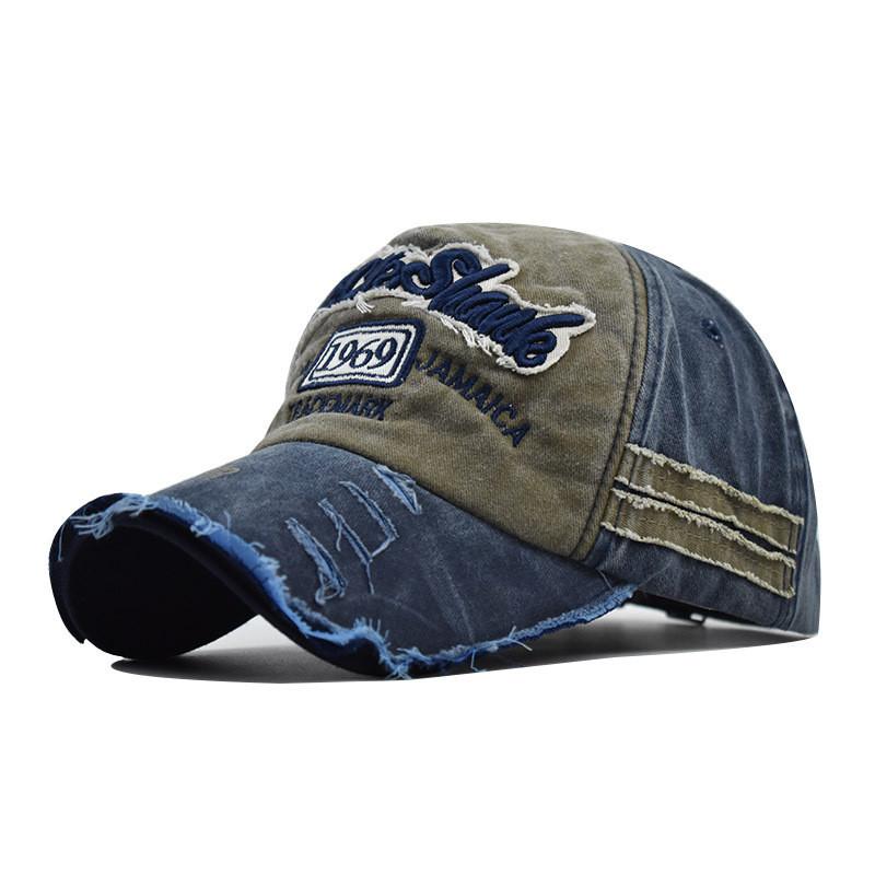 Fashionable Cap Wornout Torn Edges 1969 Baseball Cap Sun Shading