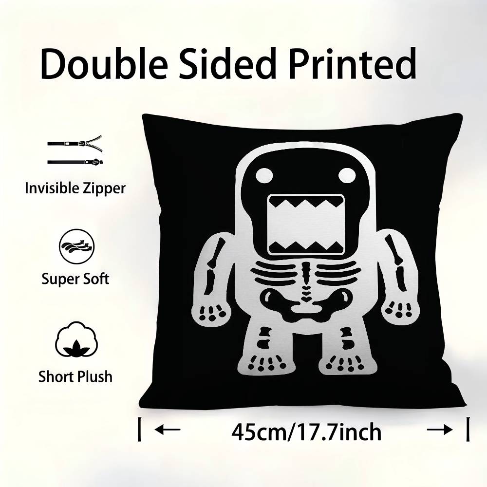 Cute Domo-Kun Pillowcase Toon Gift Cushion Cover Bedroom Home Sofa Chair Seat Decor Pillow Case