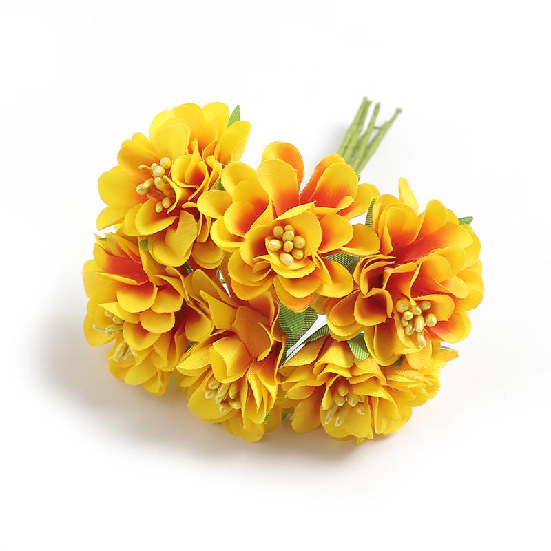 6Pcs/lot Mini Artificial Silk Carnation Flowers Bouquet for Home Wedding Party Decoration DIY Craft Wreath Gifts Accessories