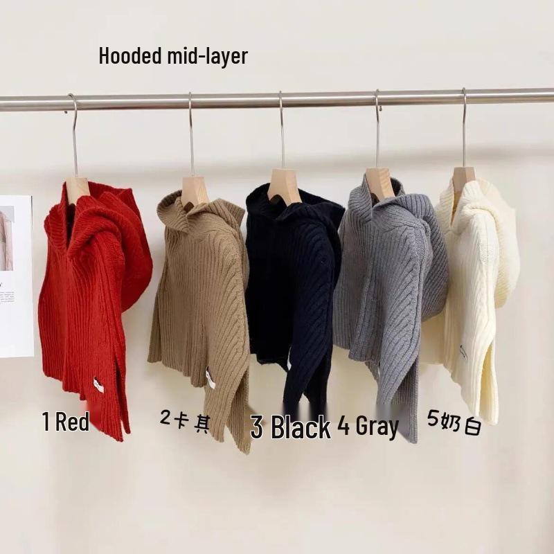 Warm Knit Hooded Shawl: Autumn/Winter Windproof Wool Pullover Hat