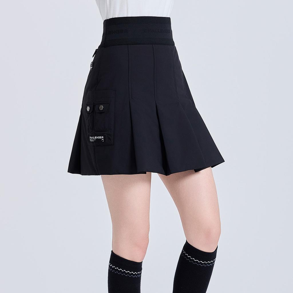 CHALLENGER Women'S Winter Windproof Lined Pleated Padded Culottes Black