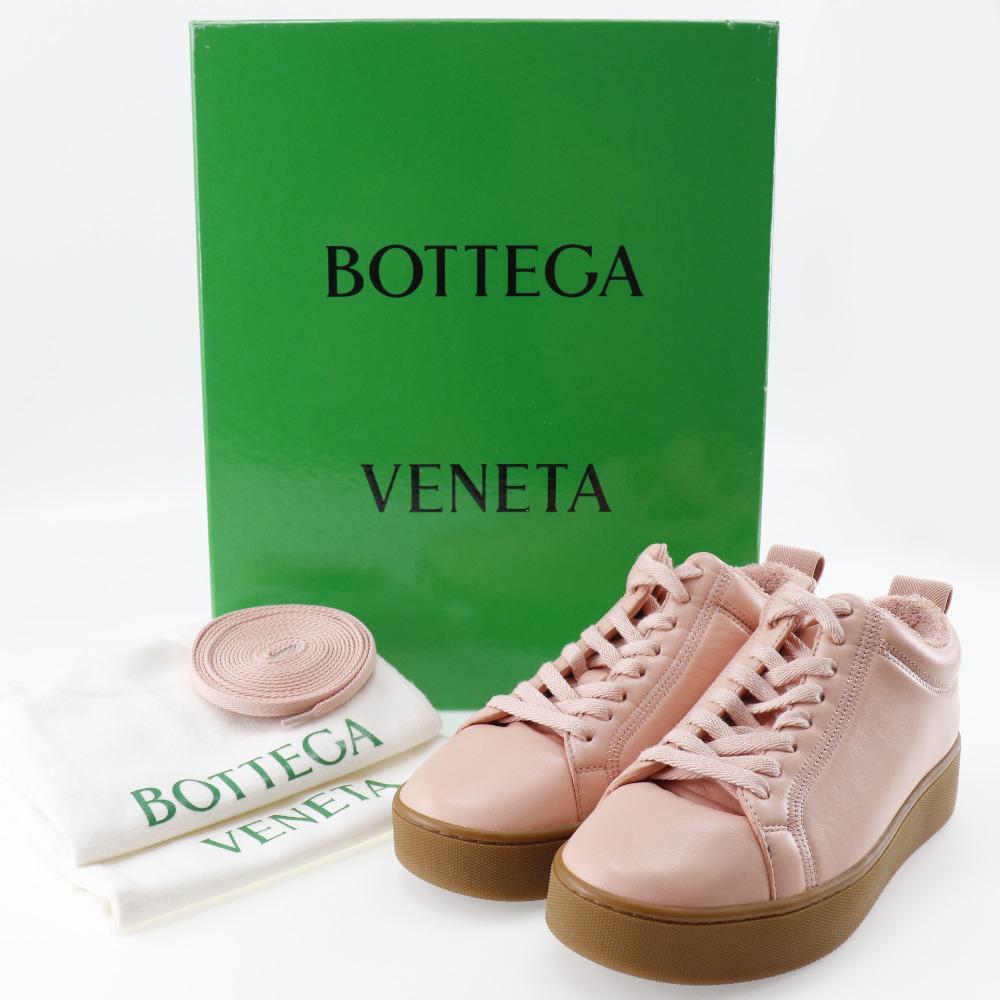 BOTTEGAVENETA Chankie Sneaker 651417V00T0 Plateau Lachsrosa Lammleder Damen Gebraucht