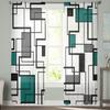 Abstract Geometry Aqua Duck Green Sheer Voile Window Curtains Tulle Curtains Living Room Balcony Decoration Drapes