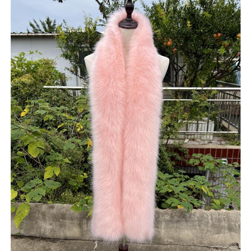 

Модный и универсальный шарф из искусственного меха лисы Длинный шарф из искусственного меха енота Теплый меховой шарф Зимний женский шарф розовый