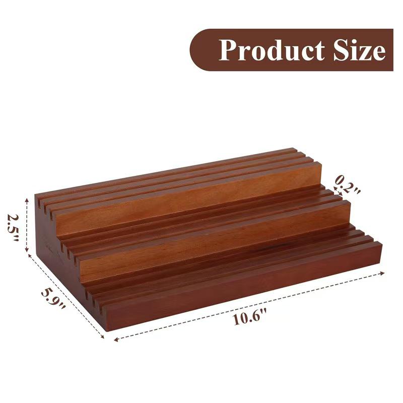 Wooden Three-Tier Medal & Coin Display Rack