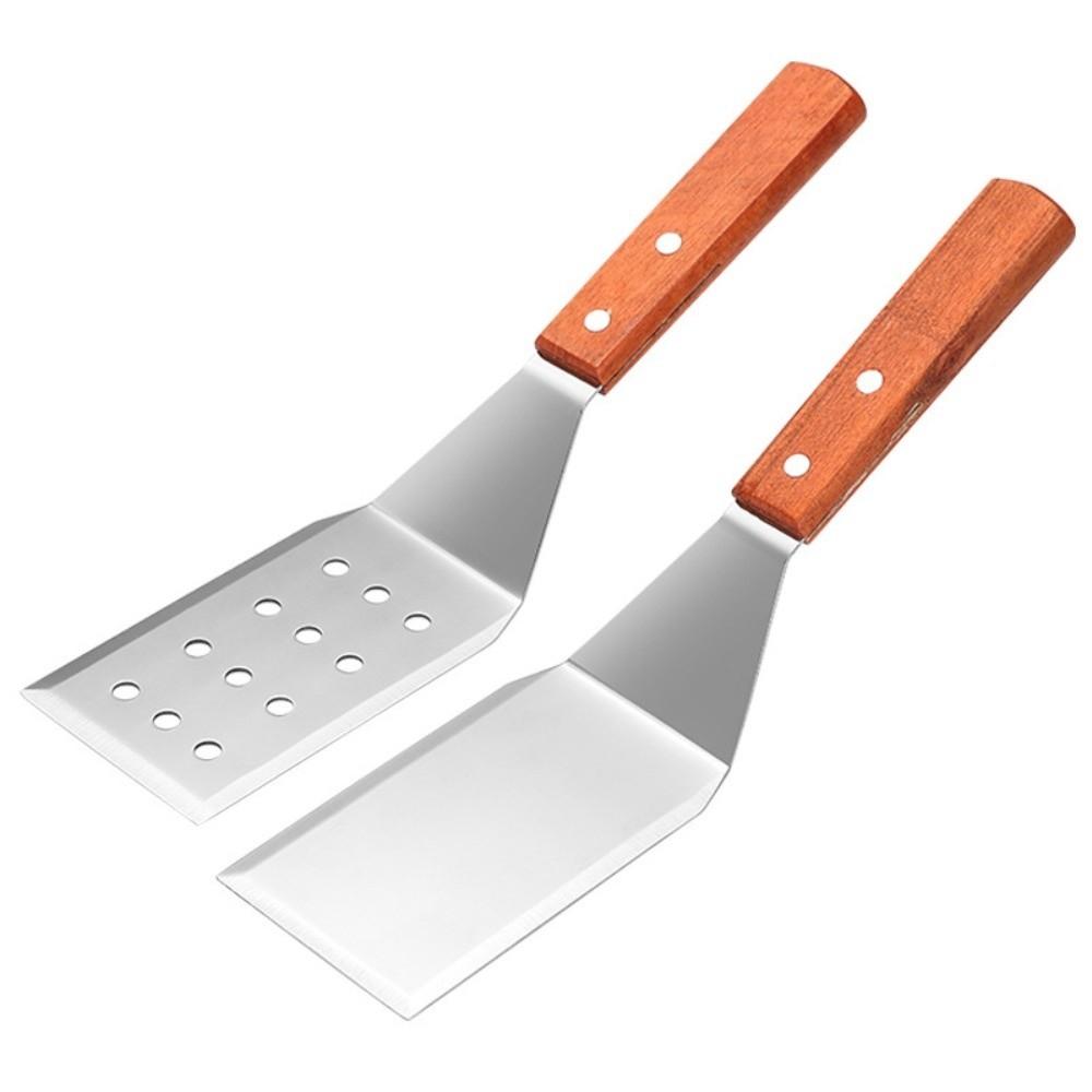 Steak Frying Pizza Peel Wooden Handle Frying Shovel New Grill Scraper  Cooking Accessories