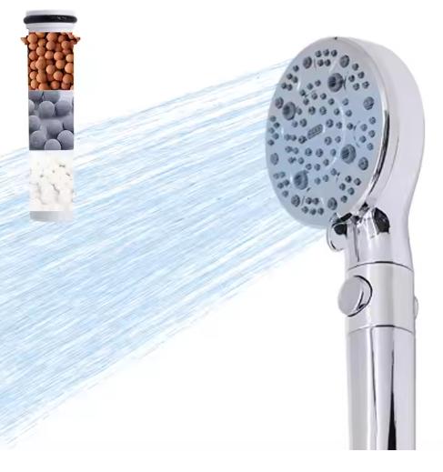 Popular Chrome Nine Level Ten Function Handheld Shower Head Filter PP Cotton Bathroom Faucet Accessory Handshowers Type