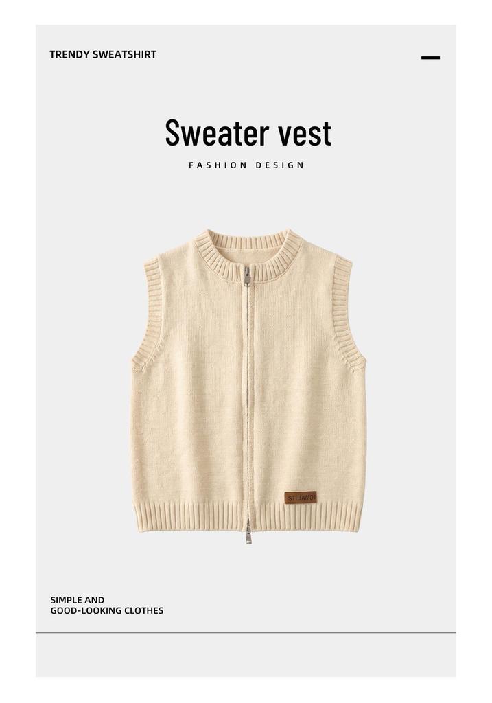 Muye Autumn Kids' Korean Style Knit Sweater Vest Cardigan - Boys' & Girls' Fashion Clothing