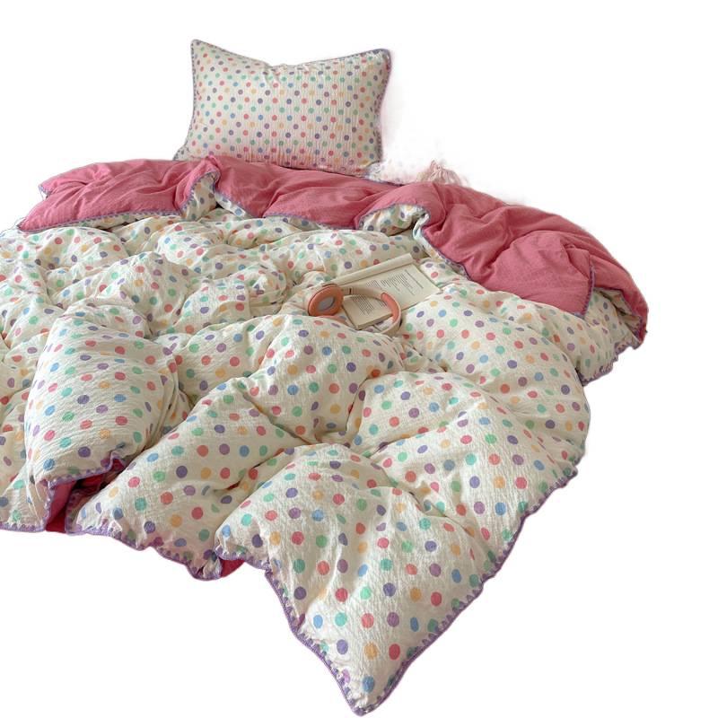 2026 Cartoon Style Embroidered Puffy Cotton Bedding Set