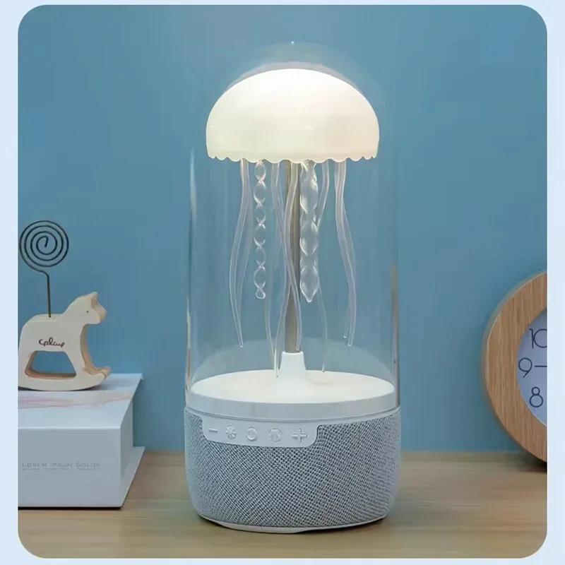 360° Rotating Jellyfish Bluetooth Speaker - Color-Changing LED Lamp with 3D Surround Sound & Deep Bass for Home Theater
