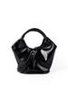 Fashion Basket Tote Bag Black Women's Handbags Retro Commuter Shoulder Crossbody Bag Pu Leather Fan-Shaped Bucket Bag Sac A Main