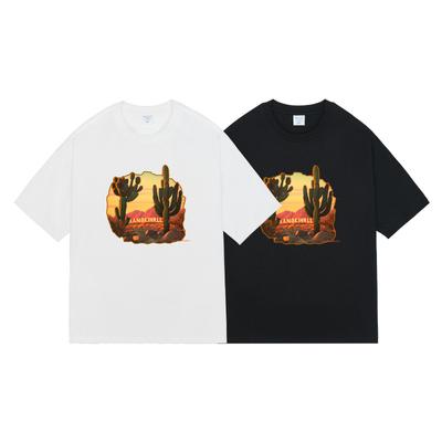 Summer New Neutral American Retro Niche Street Short-sleeved T-shirt for Men Loose Pure Cotton