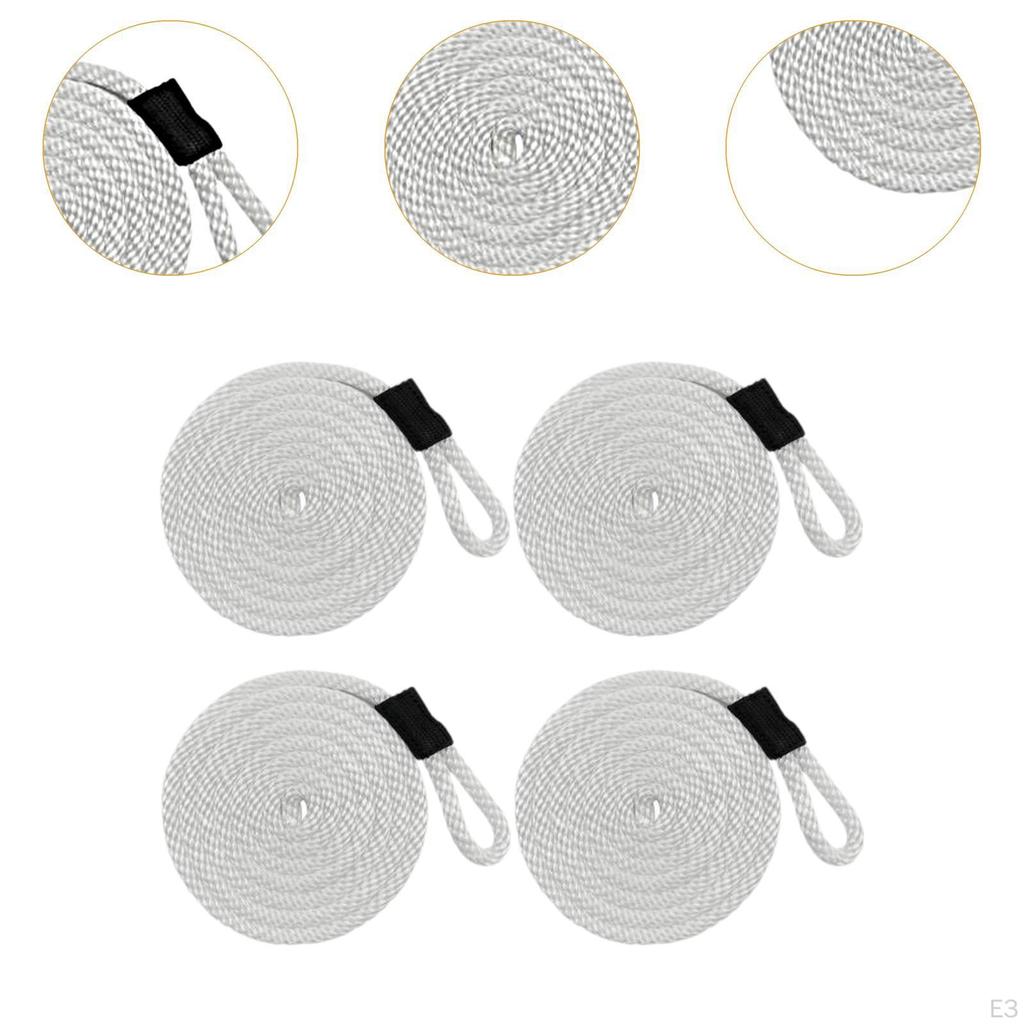 4 Pieces Moo Rope Boat Cord Accessories Kayak Braided Boating Water Boats Docking Line