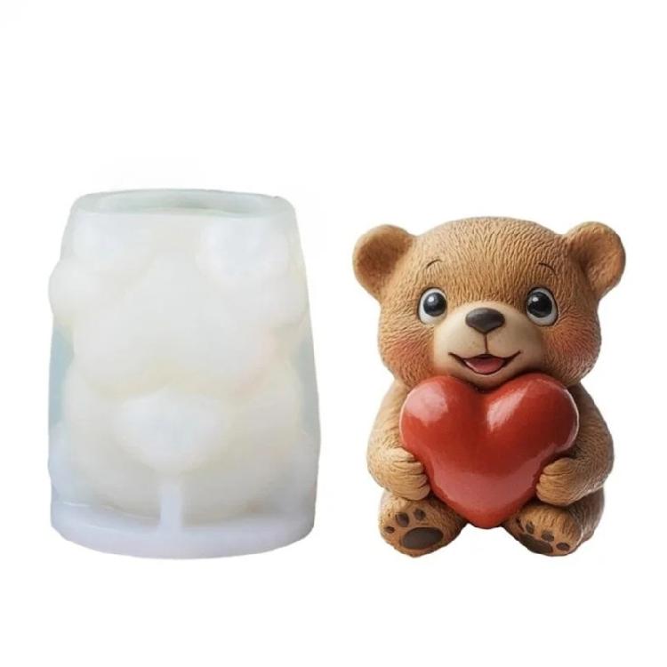 Elastic Silicone Candle Mould Featuring Balloon Bear Figure Removal for Handcraft 1
