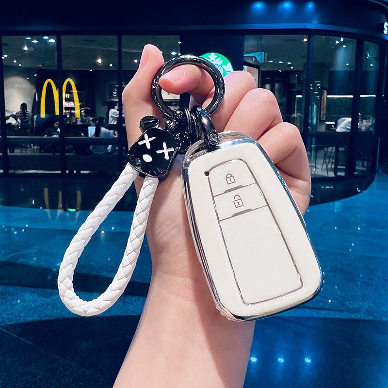 Luxury 2-Button Dual-Engine Protective Key Shell for Toyota Highlander