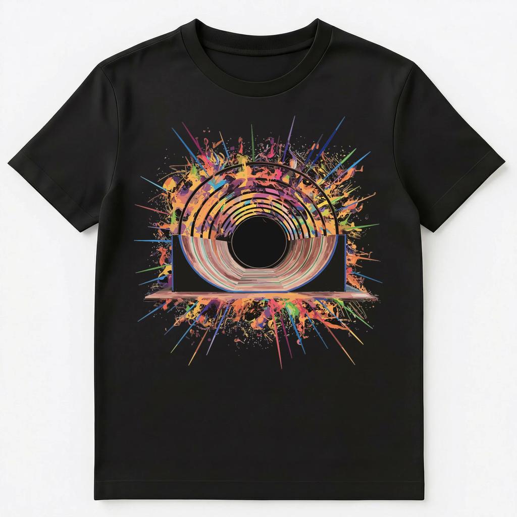 Colorful Paint Splash Half Pipe Art Graphic Unisex T-Shirt
