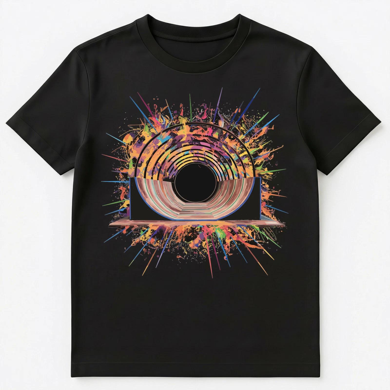 

Colorful Paint Splash Half Pipe Art Graphic Unisex T-Shirt S
