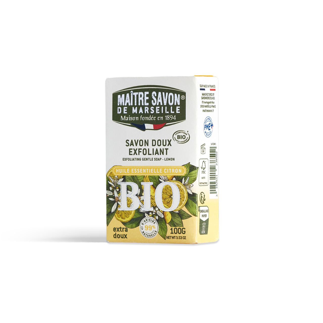 

Maitre Savon de Marseille Savon de Exfoliant Bio 100г (Лимон)