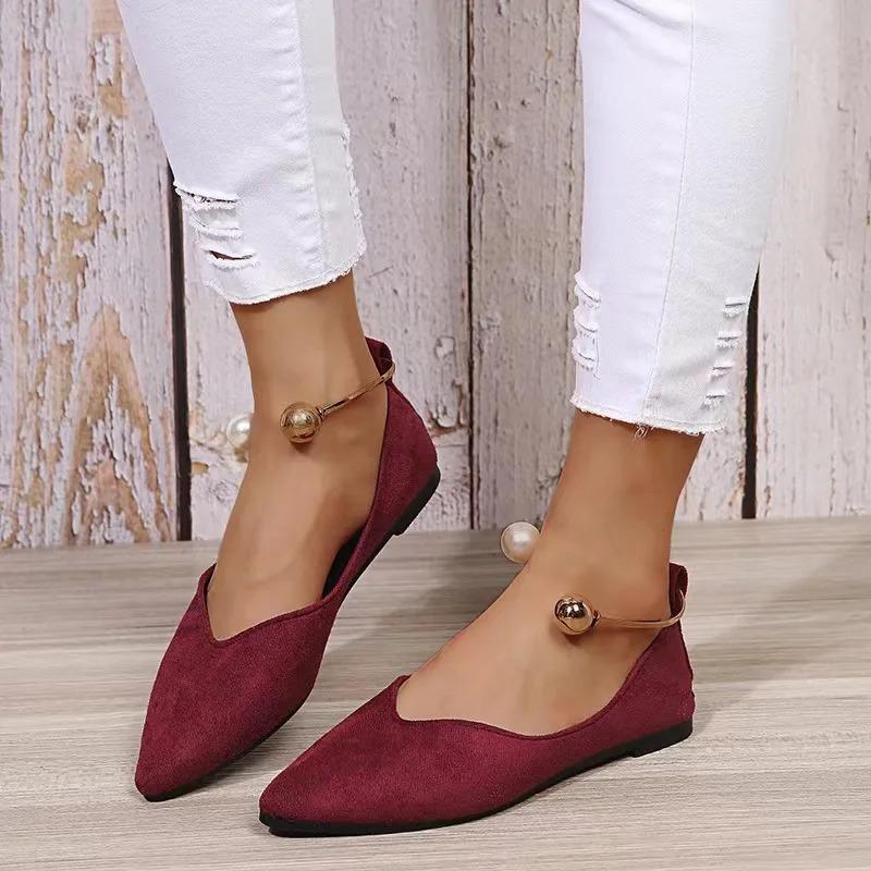 Fashion Women Flats 2024 New Summer Outdoor Breathable Comfortable Solid Color Shoes Casual Pointed Toe Walking Loafers Sneakers Women