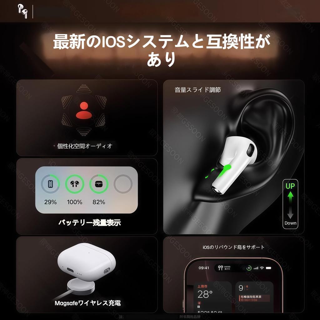Direct Sales 2026 Prime Day Wireless Earphones Bluetooth Noise Cancelling Earbuds Automatic Pairing Spatial Audio Active Noise Cancelling My Qi HIFI