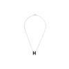 Hermes Pop H Series Pendant Lacquered Metal Necklace Women Necklace Silver Black H147991FP03