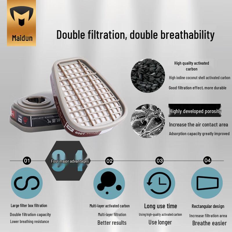 Maidun Half-Face Respirator Mask 7-Piece Set