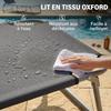 Folding Sun Lounger, Chaise Lounge, Multi-Position Backrest, Sunshade, 187 x 58 x 36 cm, Grey