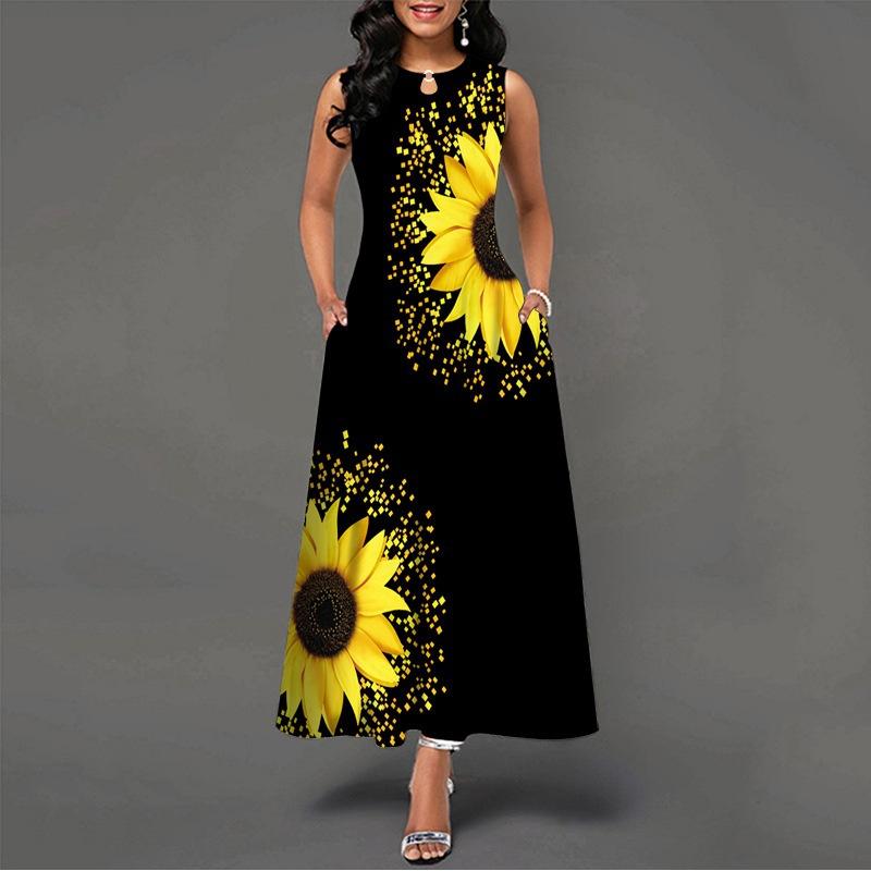 2025 New Fashion Trend Dresses Spring Summer Printed Waist Dresses Fashion Women's