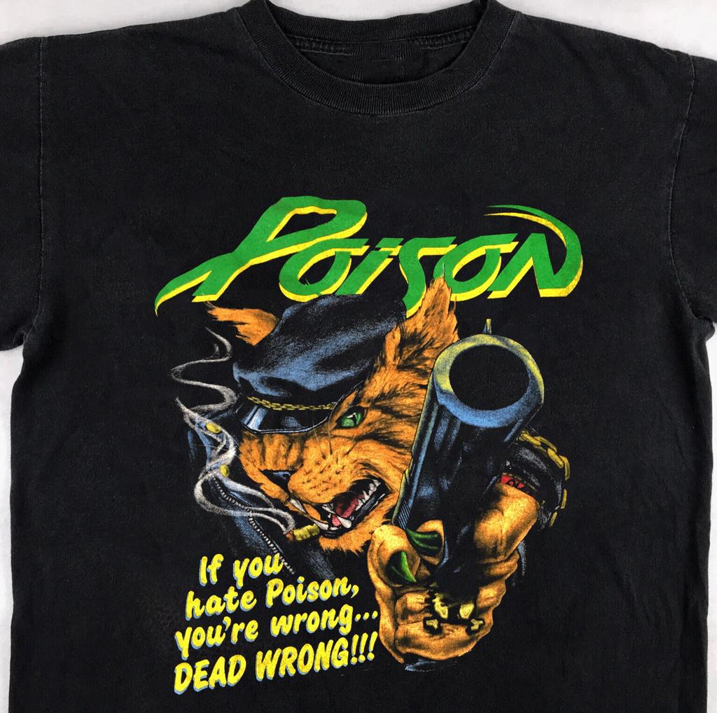 Collezione Rara Poison Band Anni '80 Regalo Per Fan Nero S-2345XL T-Shirt da Uomo